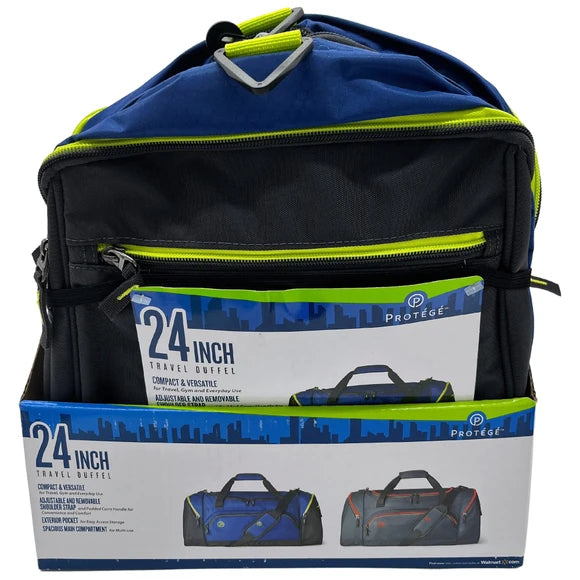 Protege 24 Inch Duffel Bag with Shoulder Strap in Display