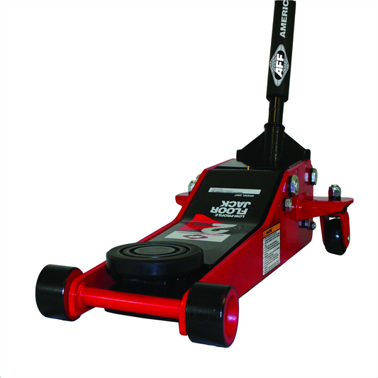 American Forge & Foundry AFF - Service Jack - 2 Ton Capacity - Double Pump - Short Chassis - Low Profile - 1 pc Handle - 2.75" Min H to 20" Max H - Heavy Duty