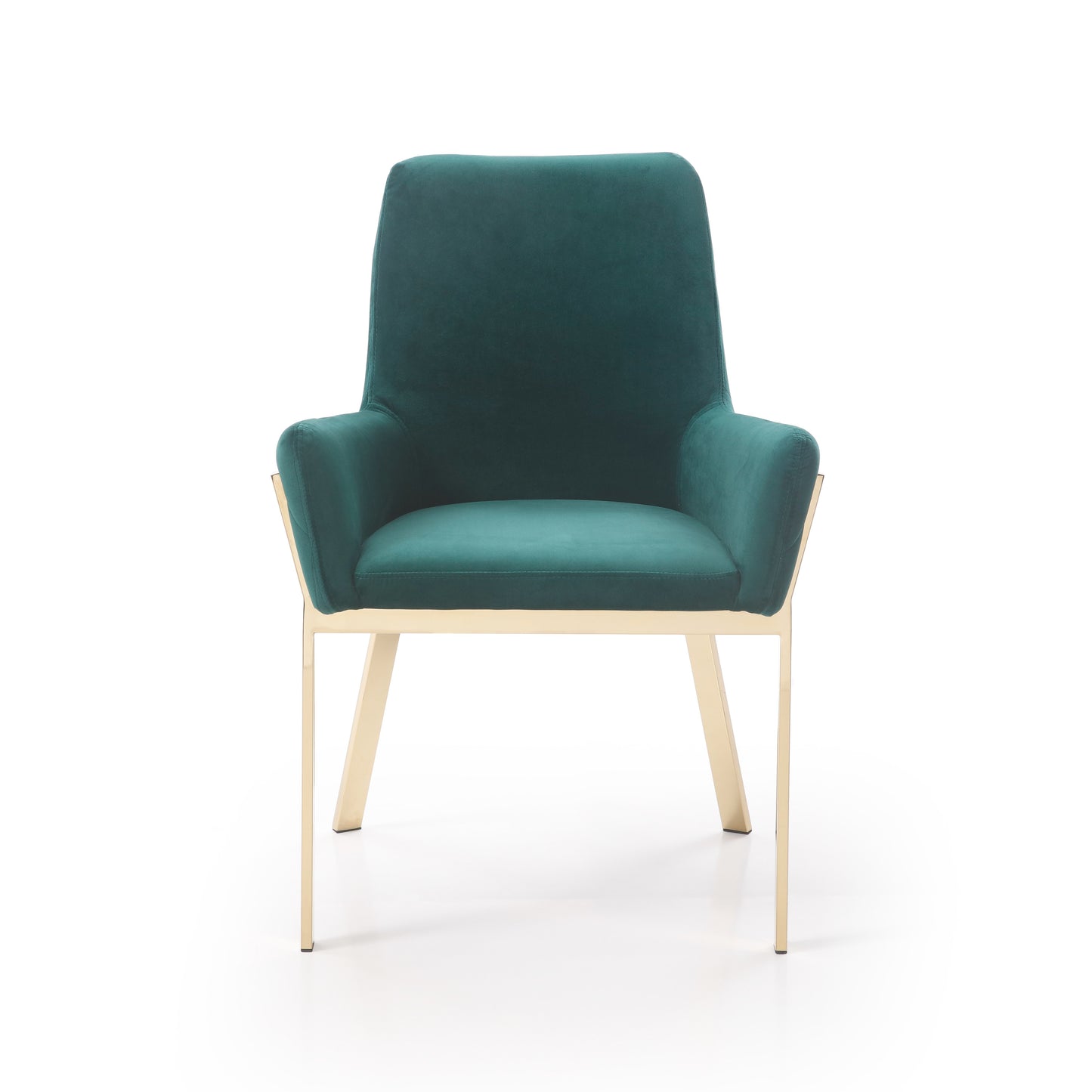 Robin Modern Green Velvet & Gold Dining Chair